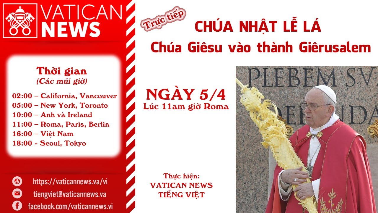 Trực tiếp Lễ Lá ĐTC cử hành tại Vatican