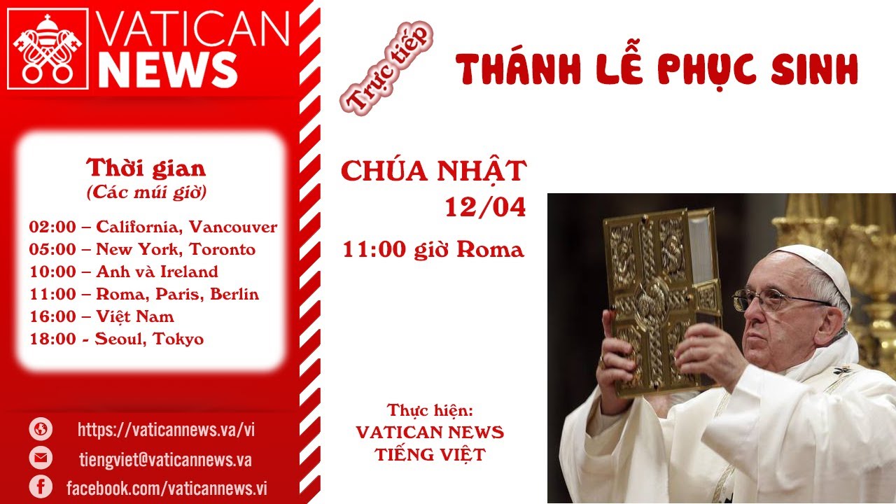 Trực tiếp Lễ Phục Sinh với Phép Lành Toàn Xá Urbi et Orbi