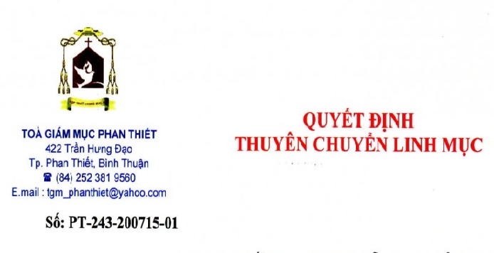 Quyết định Thuyên chuyển Linh mục